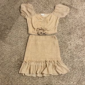 2 piece cropped shirt and skirt